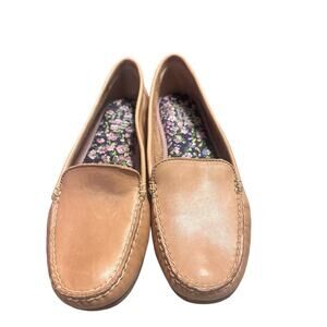 Eastland Light Tan Leather Loafers Crystal Women's Size 7.5 Style 3966-06